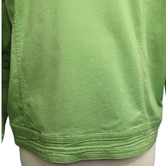 Coldwater Creek Green Shacket Womens Medium Jacket Long Sleeve Button Front - Picture 6 of 13